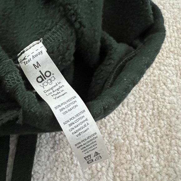 Alo Yoga Distressed Oversized Green Hoodie Sweatshirt M - Picture 2 of 6